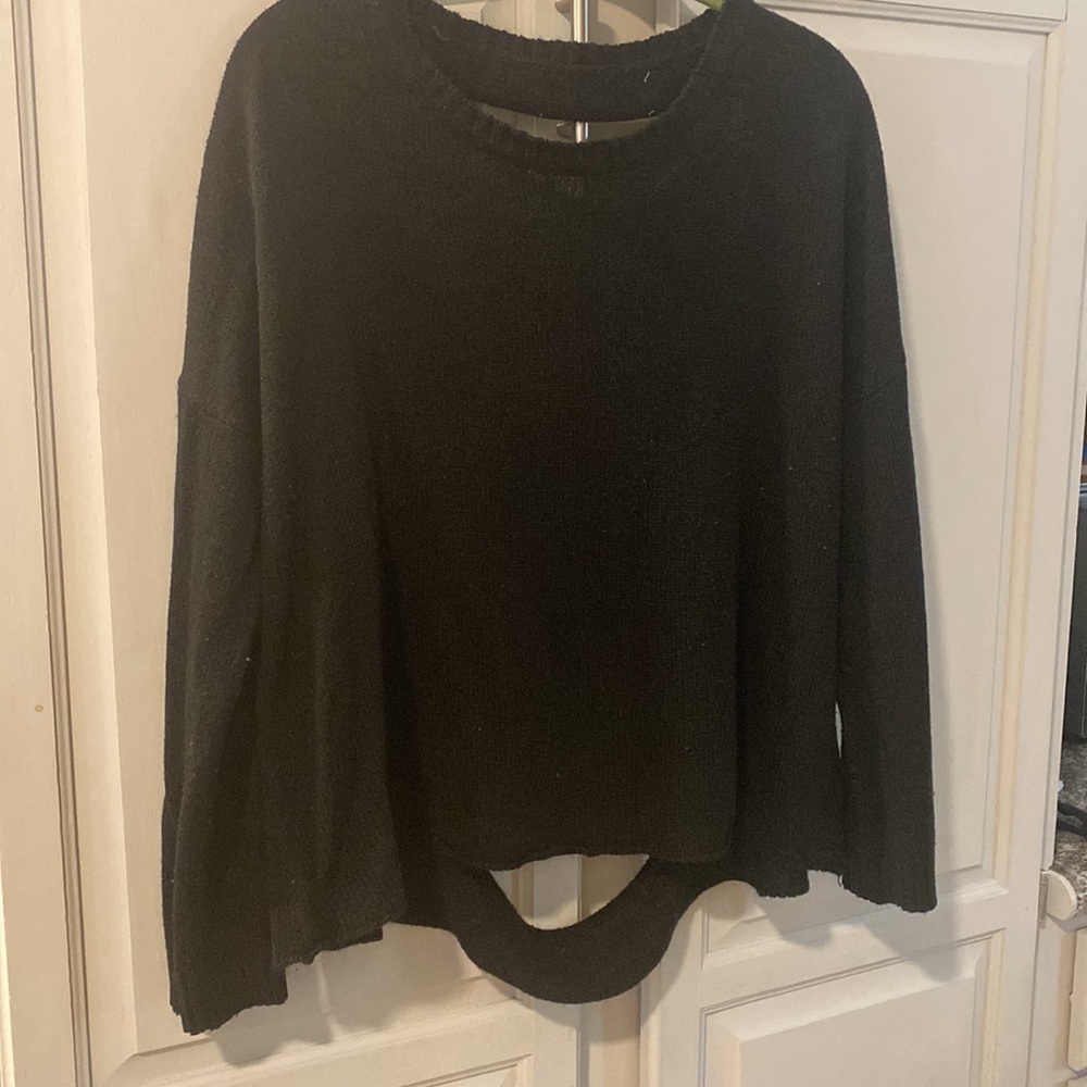 Black vintage Havana sweater with slits sz L